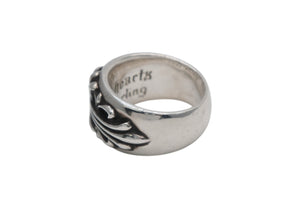 極美品 CHROME HEARTS クロムハーツ FLRLCRS 1DIA フローラルクロス 1ダイヤリング 重量約17.6g サイズ17.5号 シルバー 中古 4b007678
