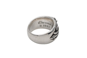 極美品 CHROME HEARTS クロムハーツ FLRLCRS 1DIA フローラルクロス 1ダイヤリング 重量約17.6g サイズ17.5号 シルバー 中古 4b007678