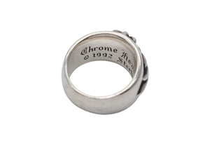 極美品 CHROME HEARTS クロムハーツ FLRLCRS 1DIA フローラルクロス 1ダイヤリング 重量約17.6g サイズ17.5号 シルバー 中古 4b007678