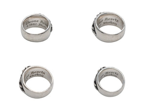 極美品 CHROME HEARTS クロムハーツ FLRLCRS 1DIA フローラルクロス 1ダイヤリング 重量約17.6g サイズ17.5号 シルバー 中古 4b007678