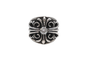 CHROME HEARTS クロムハーツ KEEPER RING 1DIA キーパーリング 1ダイヤ 指輪 重量約18.5g サイズ16号 シルバー 美品 中古 4b007679