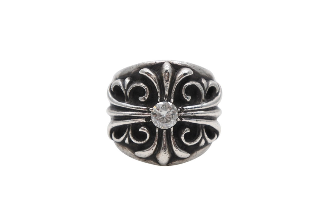 CHROME HEARTS クロムハーツ KEEPER RING 1DIA キーパーリング 1ダイヤ 指輪 重量約18.5g サイズ16号 シルバー 美品 中古 4b007679