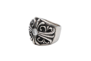 CHROME HEARTS クロムハーツ KEEPER RING 1DIA キーパーリング 1ダイヤ 指輪 重量約18.5g サイズ16号 シルバー 美品 中古 4b007679