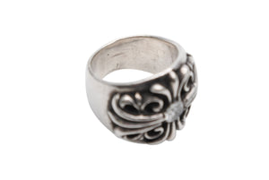 CHROME HEARTS クロムハーツ KEEPER RING 1DIA キーパーリング 1ダイヤ 指輪 重量約18.5g サイズ16号 シルバー 美品 中古 4b007679