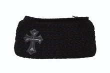 Load image into Gallery viewer, 極美品 CHROME HEARTS クロムハーツ ジッパーチェンジ ポーチ クロスパッチ レザー カシミヤ シルバー925 ブラック 中古 4b007681