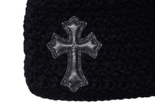 Load image into Gallery viewer, 極美品 CHROME HEARTS クロムハーツ ジッパーチェンジ ポーチ クロスパッチ レザー カシミヤ シルバー925 ブラック 中古 4b007681