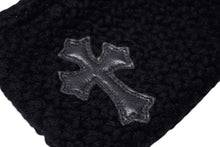 Load image into Gallery viewer, 極美品 CHROME HEARTS クロムハーツ ジッパーチェンジ ポーチ クロスパッチ レザー カシミヤ シルバー925 ブラック 中古 4b007681