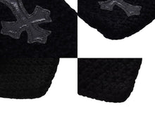 Load image into Gallery viewer, 極美品 CHROME HEARTS クロムハーツ ジッパーチェンジ ポーチ クロスパッチ レザー カシミヤ シルバー925 ブラック 中古 4b007681