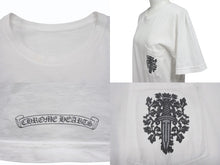 Load image into Gallery viewer, CHROME HEARTS クロムハーツ ヴァインダガー 半袖Tシャツ サイズS ホワイト ブラック バックプリント コットン 美品 中古 4b007684