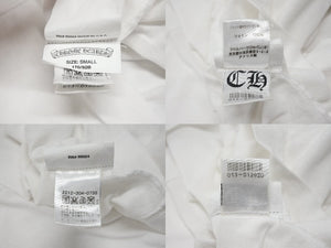 CHROME HEARTS クロムハーツ ヴァインダガー 半袖Tシャツ サイズS ホワイト ブラック バックプリント コットン 美品 中古 4b007684