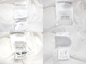 CHROME HEARTS クロムハーツ スクラロールラベル 半袖Ｔシャツ ホワイト ブラック コットン L 美品 中古 4b007685