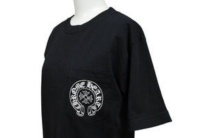 CHROME HEARTS クロムハーツ ホノルル限定 ホースシュー 半袖Ｔシャツ ブラック ホワイト コットン S 中古 4b007687
