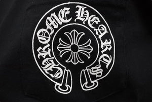 CHROME HEARTS クロムハーツ ホノルル限定 ホースシュー 半袖Ｔシャツ ブラック ホワイト コットン S 中古 4b007687