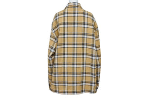 極美品 CHROME HEARTS クロムハーツ WORK'N SHIRTS JNKYRS PLD CRM SODA シャツジャケット ブラウン シルバー 925 サイズL 中古 4b007688