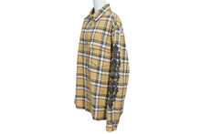 Load image into Gallery viewer, 極美品 CHROME HEARTS クロムハーツ WORK&#39;N SHIRTS JNKYRS PLD CRM SODA シャツジャケット ブラウン シルバー 925 サイズL 中古 4b007688