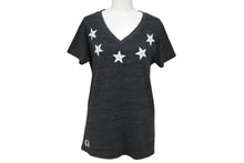 Load image into Gallery viewer, CHROME HEARTS クロムハーツ 半袖Vネック スタープリントTシャツ グレー ホワイト コットン L 美品 中古 4b007689