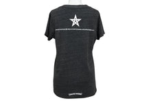 Load image into Gallery viewer, CHROME HEARTS クロムハーツ 半袖Vネック スタープリントTシャツ グレー ホワイト コットン L 美品 中古 4b007689