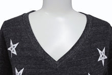 Load image into Gallery viewer, CHROME HEARTS クロムハーツ 半袖Vネック スタープリントTシャツ グレー ホワイト コットン L 美品 中古 4b007689