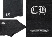 Load image into Gallery viewer, CHROME HEARTS クロムハーツ 半袖Vネック スタープリントTシャツ グレー ホワイト コットン L 美品 中古 4b007689