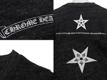 Load image into Gallery viewer, CHROME HEARTS クロムハーツ 半袖Vネック スタープリントTシャツ グレー ホワイト コットン L 美品 中古 4b007689
