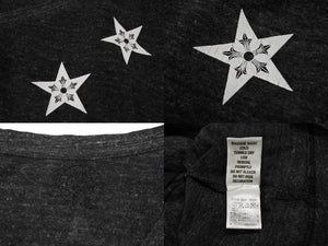 CHROME HEARTS クロムハーツ 半袖Vネック スタープリントTシャツ グレー ホワイト コットン L 美品 中古 4b007689