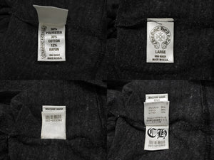 CHROME HEARTS クロムハーツ 半袖Vネック スタープリントTシャツ グレー ホワイト コットン L 美品 中古 4b007689