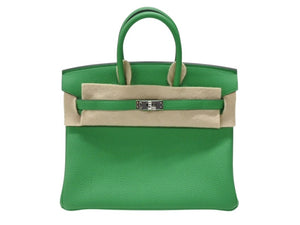 新品未使用 HERMES エルメス ハンドバッグ W刻印 バーキン25 バンブー シルバー金具 トゴ 中古 4b007690