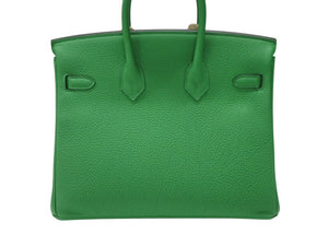 新品未使用 HERMES エルメス ハンドバッグ W刻印 バーキン25 バンブー シルバー金具 トゴ 中古 4b007690