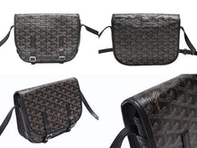 Load image into Gallery viewer, GOYARD ゴヤール BELVEDERE PM ベルヴェデーレPM ショルダーバッグ ブラック PVC レザー シルバー金具 良品 中古 4b007694