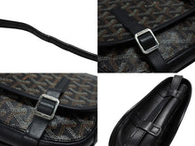 Load image into Gallery viewer, GOYARD ゴヤール BELVEDERE PM ベルヴェデーレPM ショルダーバッグ ブラック PVC レザー シルバー金具 良品 中古 4b007694