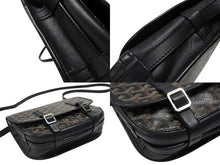 Load image into Gallery viewer, GOYARD ゴヤール BELVEDERE PM ベルヴェデーレPM ショルダーバッグ ブラック PVC レザー シルバー金具 良品 中古 4b007694