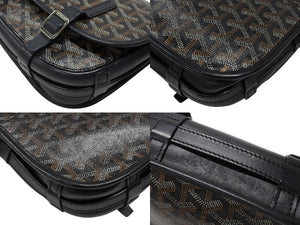 GOYARD ゴヤール BELVEDERE PM ベルヴェデーレPM ショルダーバッグ ブラック PVC レザー シルバー金具 良品 中古 4b007694
