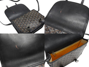 GOYARD ゴヤール BELVEDERE PM ベルヴェデーレPM ショルダーバッグ ブラック PVC レザー シルバー金具 良品 中古 4b007694