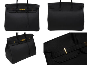 新品同様 HERMES エルメス BIRKIN 40 バーキン40 ハンドバッグ トゴ ブラック W刻印 2024年 ゴールド金具 中古 4b007695