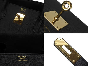 新品同様 HERMES エルメス BIRKIN 40 バーキン40 ハンドバッグ トゴ ブラック W刻印 2024年 ゴールド金具 中古 4b007695