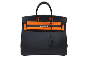 極美品 HERMES エルメス Haut a Courroies オータクロア36 ハンドバッグ トゴ ブルーインディゴ シルバー金具 □I刻印 中古 4b007702