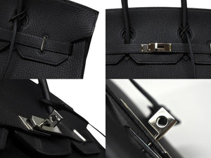 極美品 HERMES エルメス Haut a Courroies オータクロア36 ハンドバッグ トゴ ブルーインディゴ シルバー金具 □I刻印 中古 4b007702