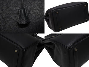 極美品 HERMES エルメス Haut a Courroies オータクロア36 ハンドバッグ トゴ ブルーインディゴ シルバー金具 □I刻印 中古 4b007702