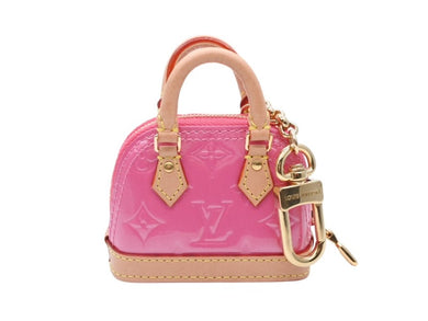 Excellent condition Louis Vuitton Micro Alma bag charm M01706 Monogram Vernis pink gold hardware, pre-owned, item number 4b007704 
