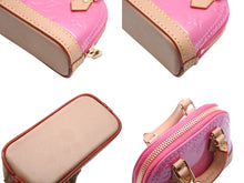 Load image into Gallery viewer, Excellent condition Louis Vuitton Micro Alma bag charm M01706 Monogram Vernis pink gold hardware, pre-owned, item number 4b007704 