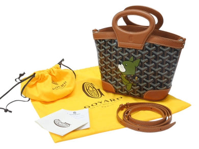 未使用 GOYARD ゴヤール 韓国限定 ハンドバッグ ベルーガミニ ブラウン ブラック PVC レザー 35114566 4b007705 