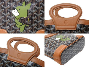 未使用 GOYARD ゴヤール 韓国限定 ハンドバッグ ベルーガミニ ブラウン ブラック PVC レザー 35114566 4b007705 