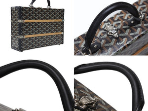 新品同様 GOYARD ゴヤール パラスMM トランクバッグ 定価1,012,000円 ブラック PVC レザー ハンドバッグ 中古 4b007706
