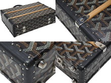 Load image into Gallery viewer, 新品同様 GOYARD ゴヤール パラスMM トランクバッグ 定価1,012,000円 ブラック PVC レザー ハンドバッグ 中古 4b007706