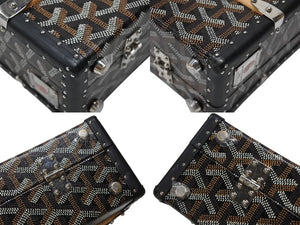 新品同様 GOYARD ゴヤール パラスMM トランクバッグ 定価1,012,000円 ブラック PVC レザー ハンドバッグ 中古 4b007706