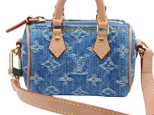 Load image into Gallery viewer, Like new LOUIS VUITTON Micro Speedy Bag Charm M01701 LV Remix Monogram Denim Blue Pre-owned 4b007707 