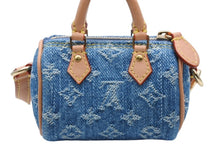 Load image into Gallery viewer, Like new LOUIS VUITTON Micro Speedy Bag Charm M01701 LV Remix Monogram Denim Blue Pre-owned 4b007707 