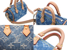 Load image into Gallery viewer, Like new LOUIS VUITTON Micro Speedy Bag Charm M01701 LV Remix Monogram Denim Blue Pre-owned 4b007707 