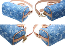 Load image into Gallery viewer, Like new LOUIS VUITTON Micro Speedy Bag Charm M01701 LV Remix Monogram Denim Blue Pre-owned 4b007707 