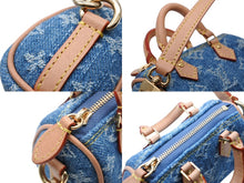 Load image into Gallery viewer, Like new LOUIS VUITTON Micro Speedy Bag Charm M01701 LV Remix Monogram Denim Blue Pre-owned 4b007707 